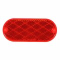 Truck-Lite Signal-Stat, Oval, Red, Reflector, 2 Screw Or Adhesive Mount, Bulk 54-3